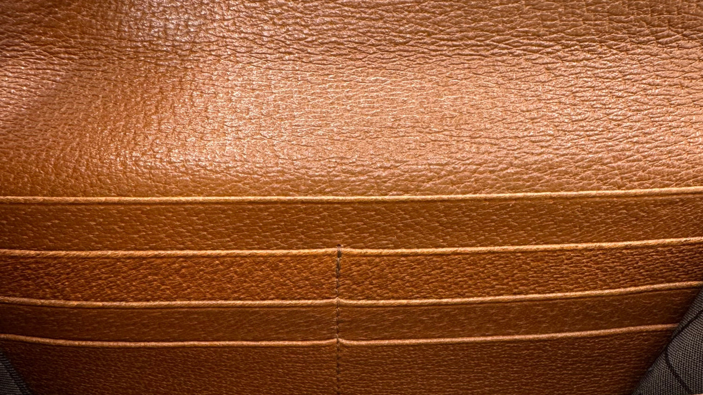 Pre-Owned Celine Leather Long Wallet (Cognac) CEL.S.1000