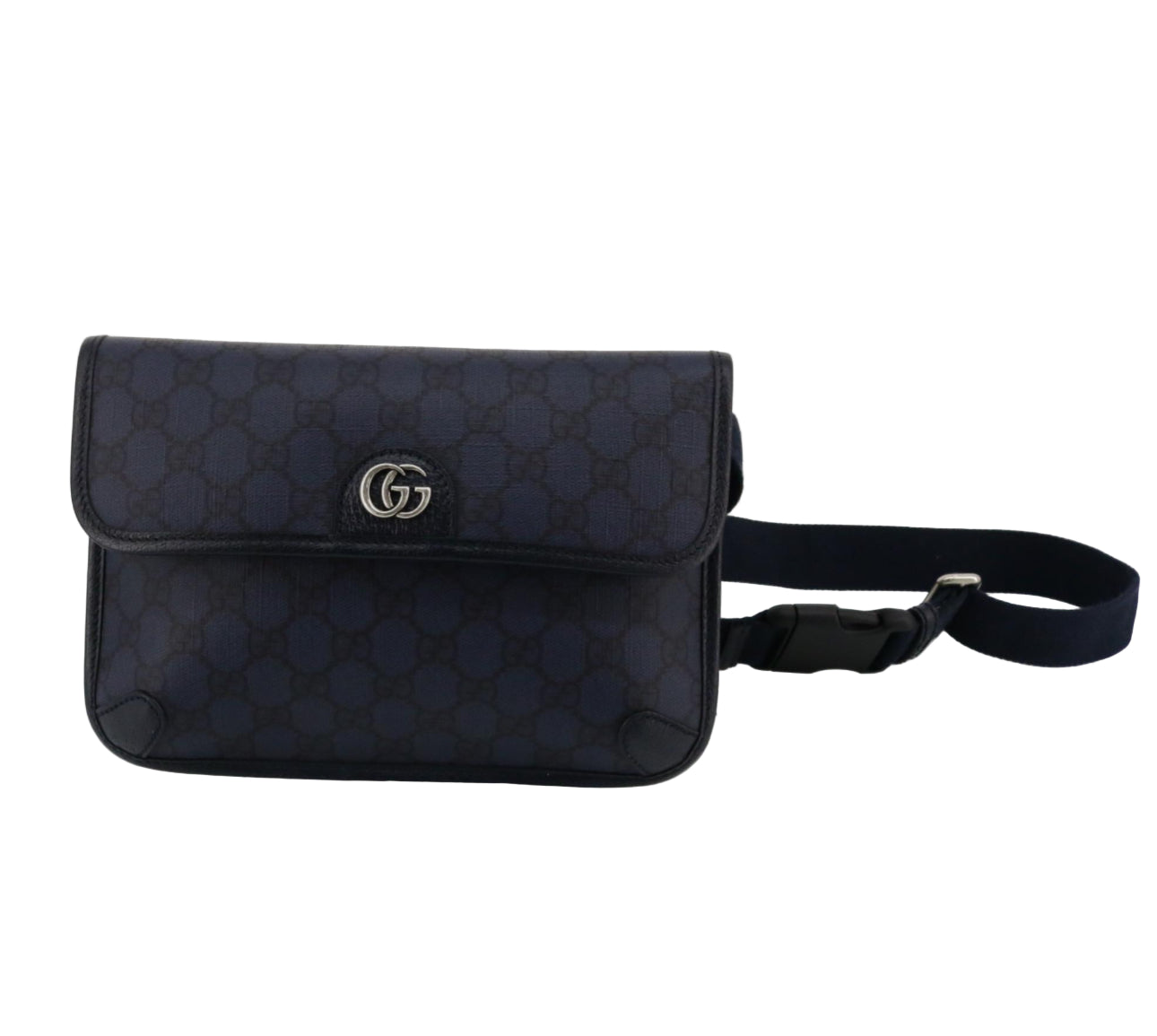 Pre-Owned Gucci GG Supreme Coated Canvas Belt Bag (Navy) GUC.B.1032