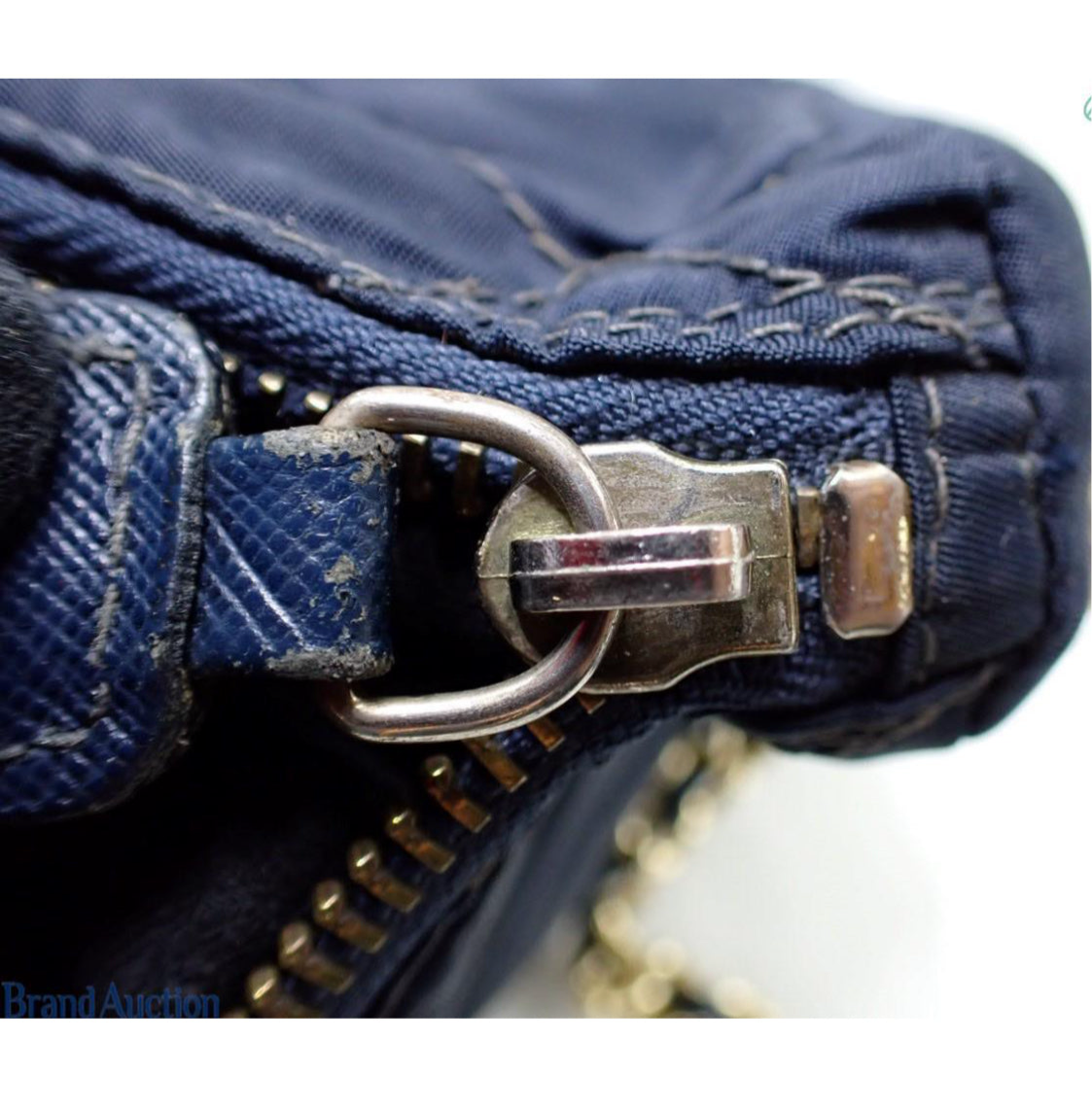 Pre-Owned Prada Quilted Nylon Chain Shoulder Bag (Blue)