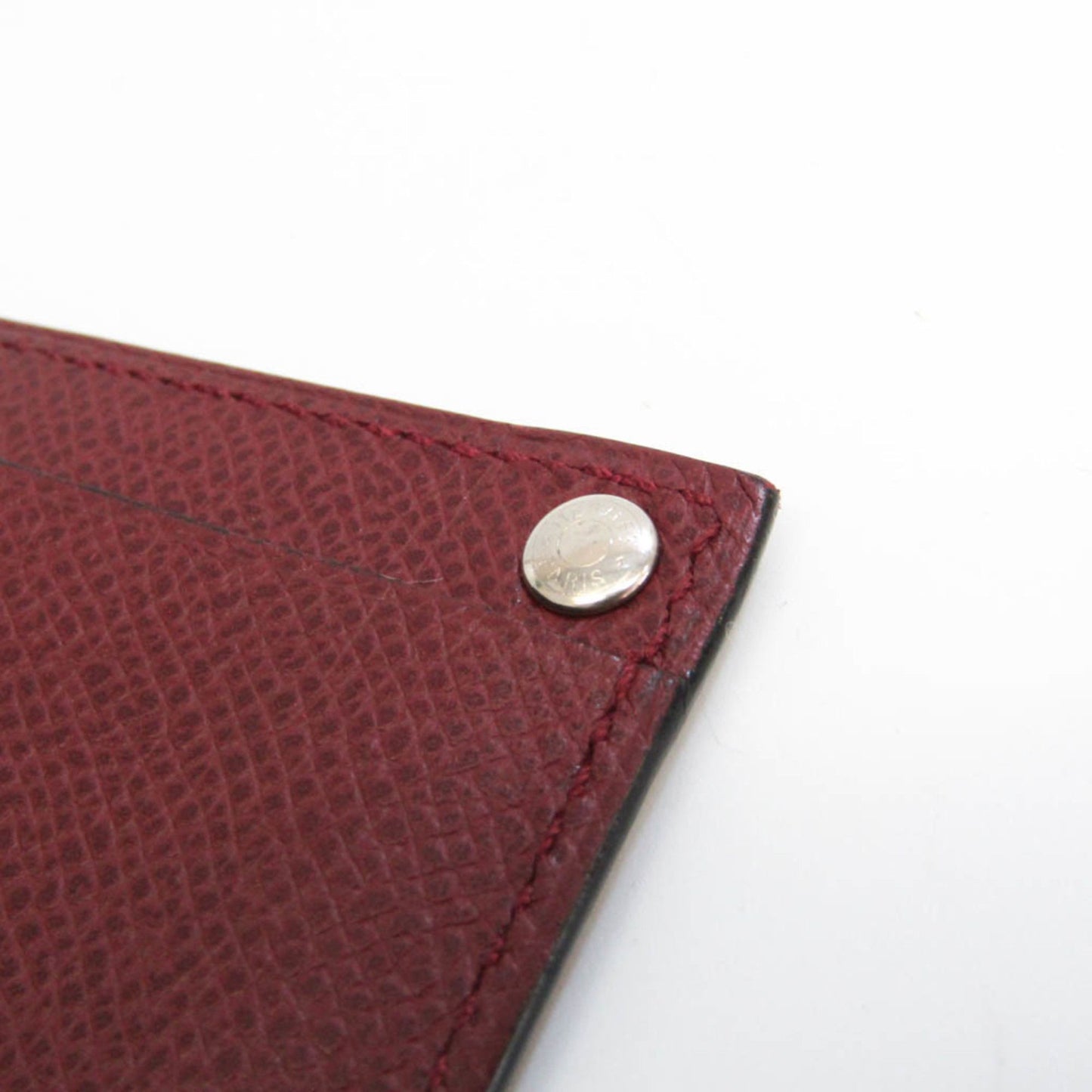 Pre-Owned Hermès Pass Case Epsom Leather Card Case (Bordeaux)