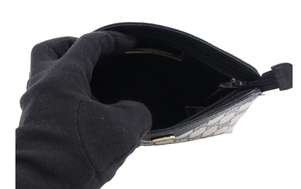 Pre-Owned Gucci Vintage GG Supreme Small Coated Canvas Clutch (Blue) GUC.B.1036