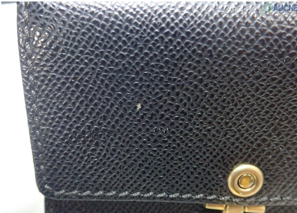 Pre-Owned Chanel Trifold Coco Mark Medium Wallet Caviar Leather (Black) CHA.S.1011