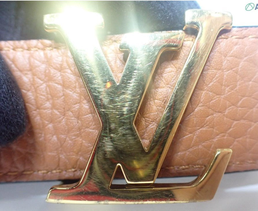 Pre-Owned Louis Vuitton Santour Tan & Black Reversable Belt 30mm LOU.A.1012