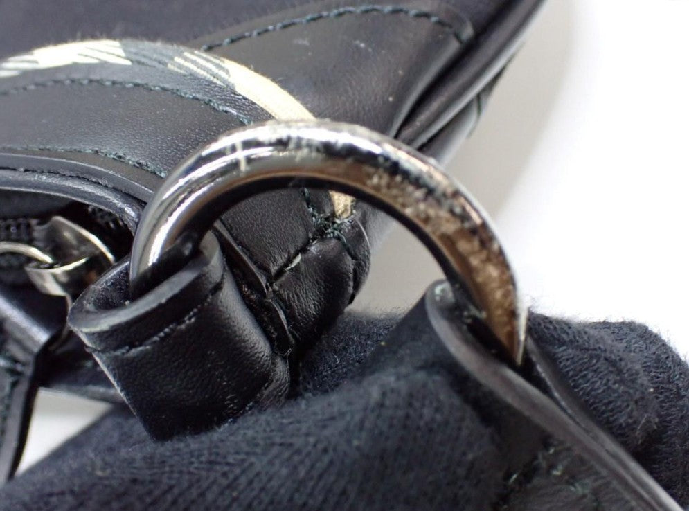 Pre-Owned Burberry Black Canvas Nova Check & Leather Trim Crossbody BUR.B.1023