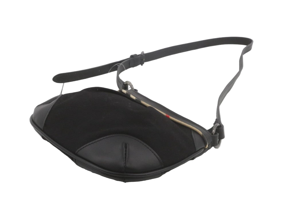 Pre-Owned Burberry Black Canvas Nova Check & Leather Trim Crossbody BUR.B.1023