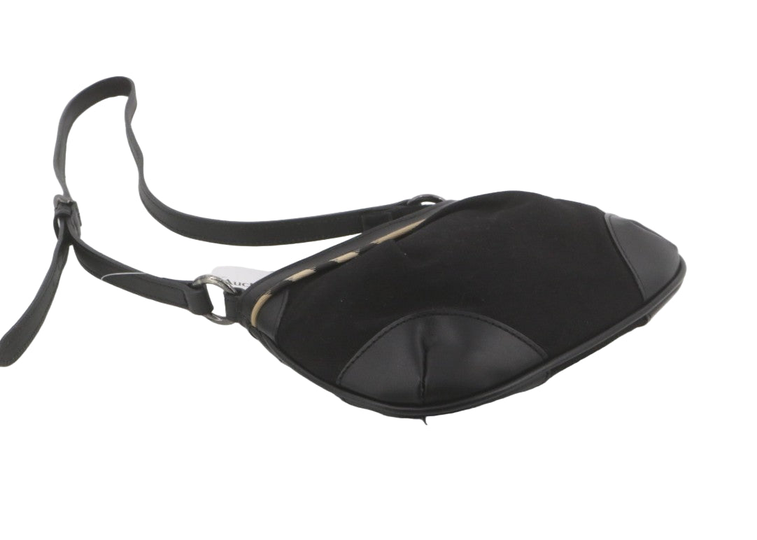 Pre-Owned Burberry Black Canvas Nova Check & Leather Trim Crossbody BUR.B.1023