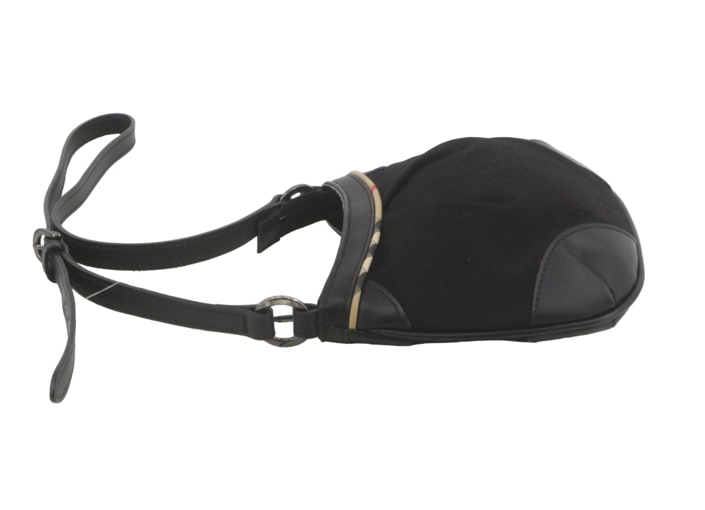 Pre-Owned Burberry Black Canvas Nova Check & Leather Trim Crossbody BUR.B.1023