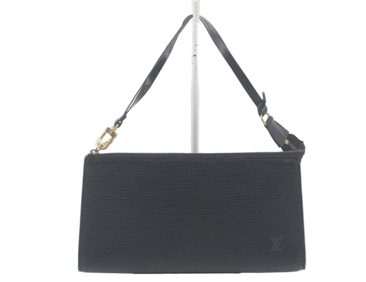 Pre-Owned Louis Vuitton Pochette Accessories Epi Leather Shoulder Bag (Black) LOU.B.1097
