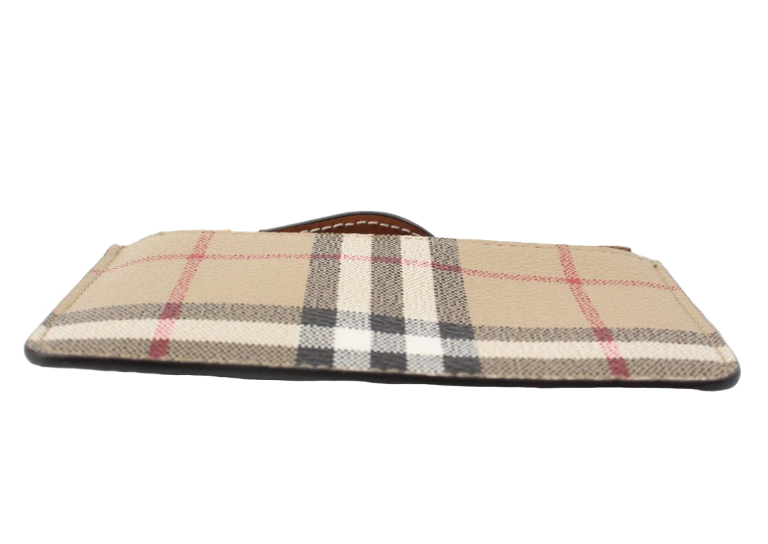 Pre-Owned Burberry Check Strip Coin Case & Key Holder Archive Beige Coated Canvas BUR.S.1005S.