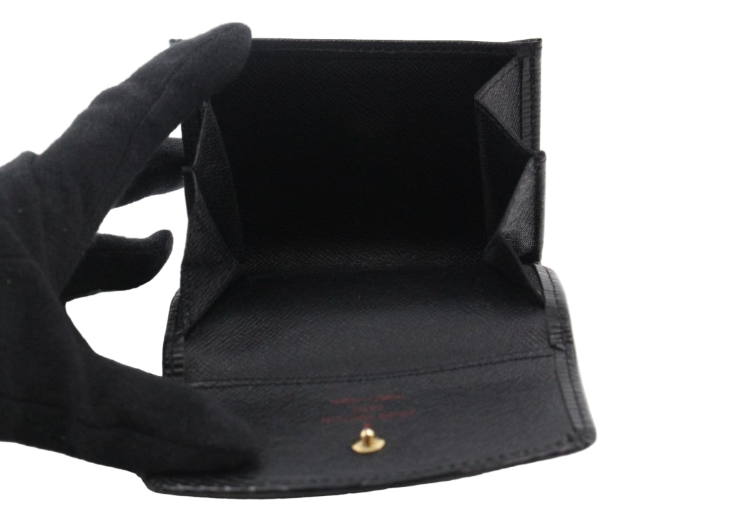 Pre-Owned Louis Vuitton Porte Monnaie Epi Leather Wallet (Black) LOU.S.1183