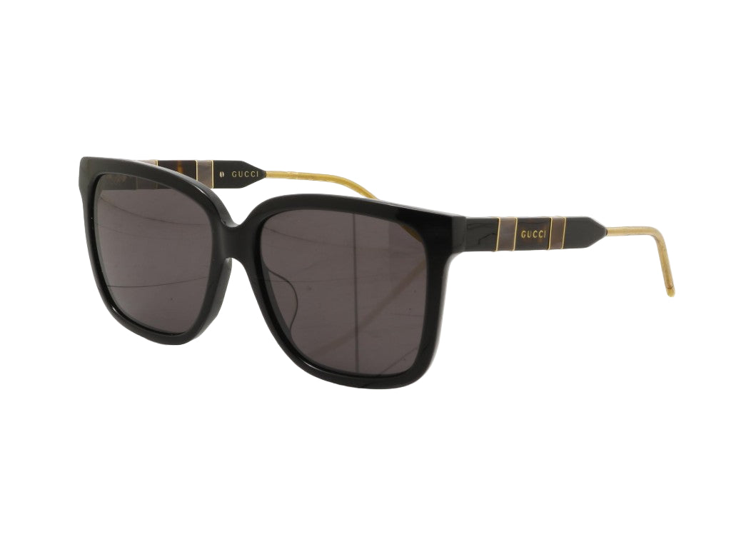 Pre-Owned Gucci Large Square Sunglasses (Black & Gold) GUC.A.1002