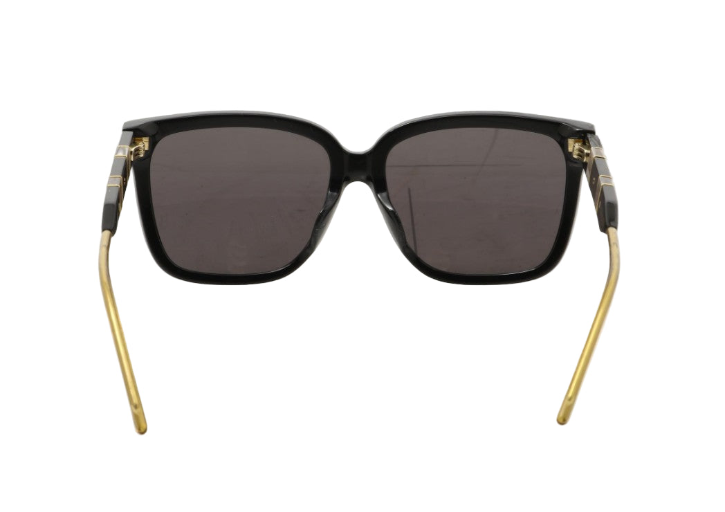 Pre-Owned Gucci Large Square Sunglasses (Black & Gold) GUC.A.1002