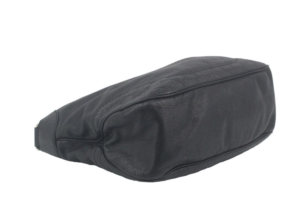 Pre-Owned Gucci Charlotte Leather and Embossed GG Leather Hobo (Black) GUC.B.1039