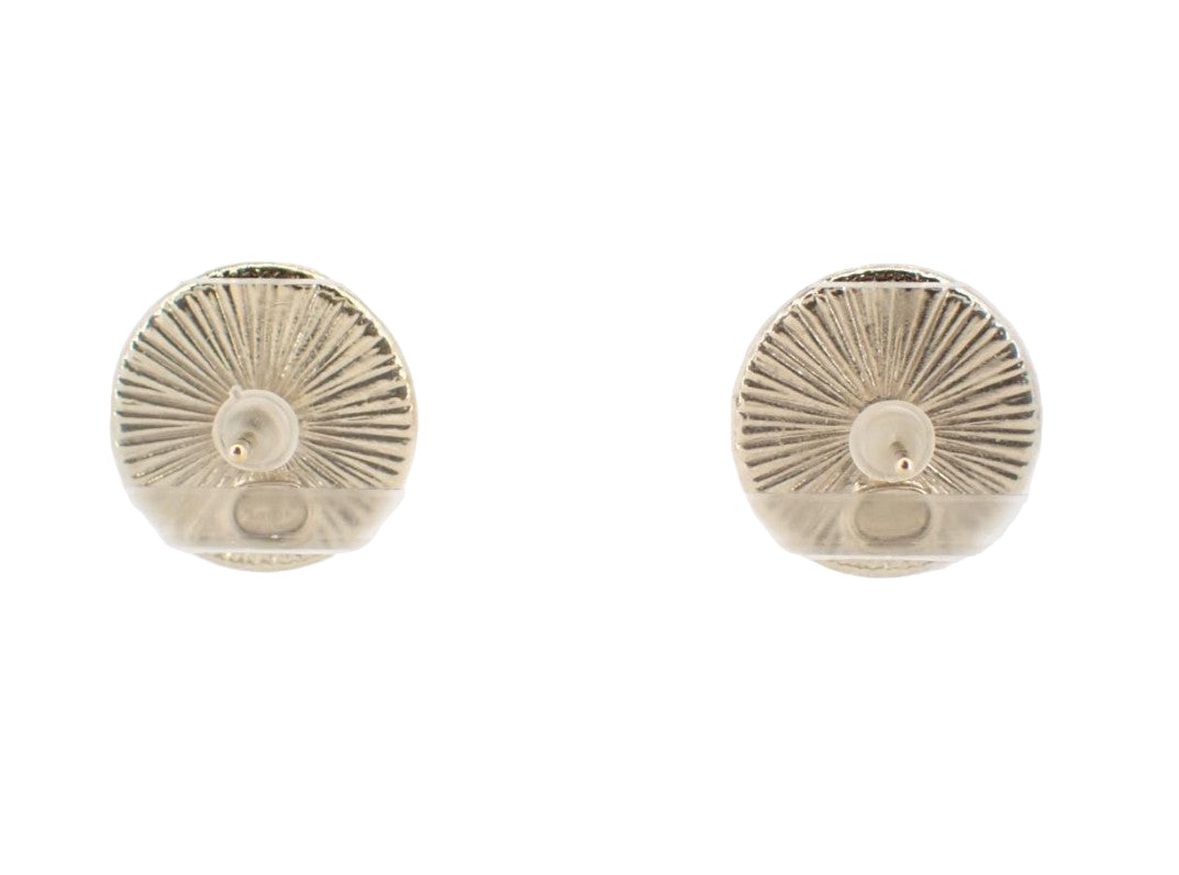 Pre-Owned Chanel 22C Rhinestone Round Stud Earrings CHA.J.1029