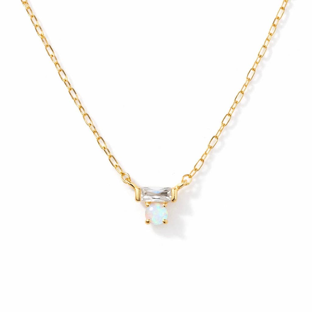 Fashion Mini Opal Bar Necklace