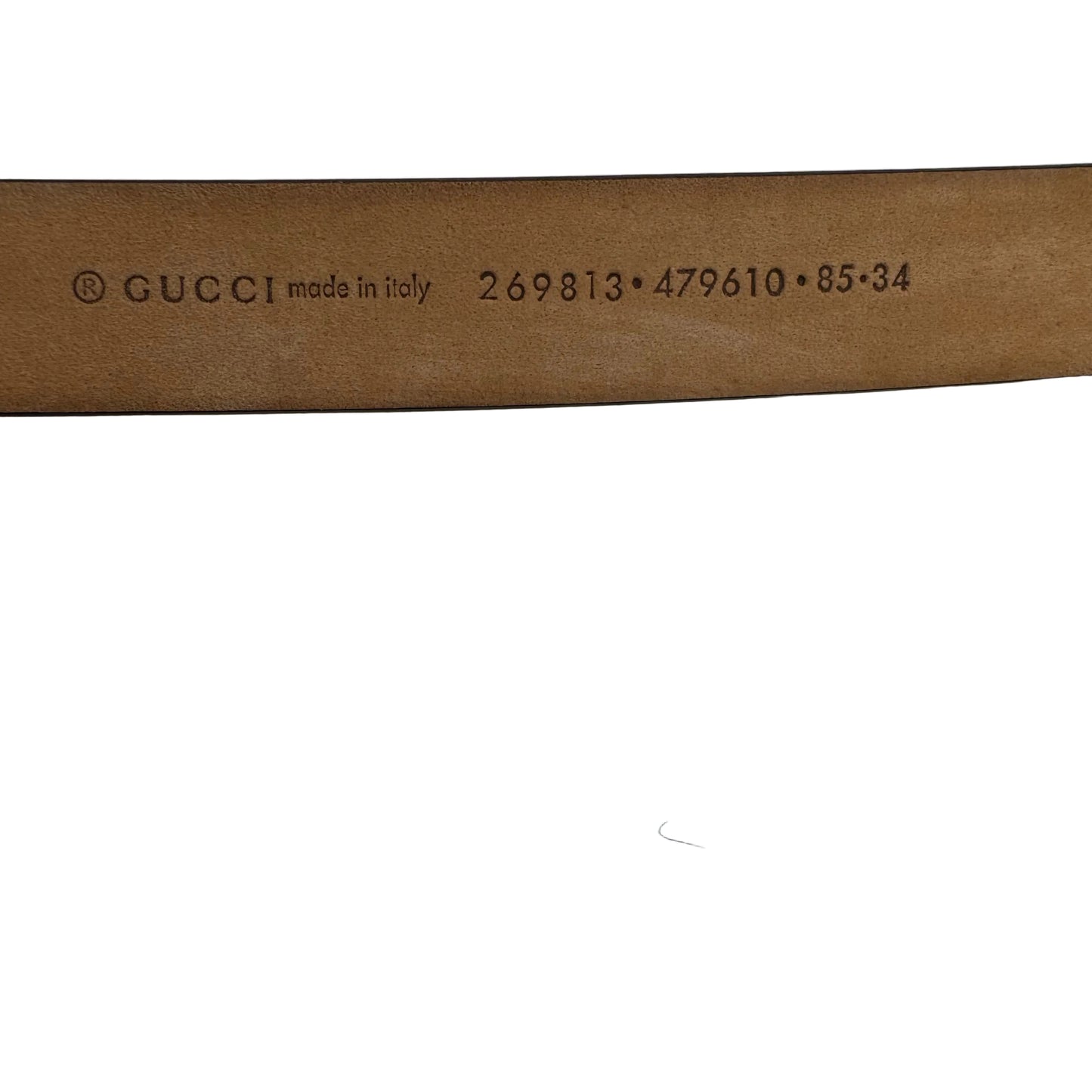 Pre-Owned Gucci Guccissima Leather Belt 85 (Brown)