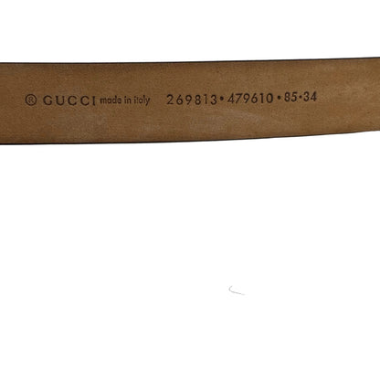 Pre-Owned Gucci Guccissima Leather Belt 85 (Brown)