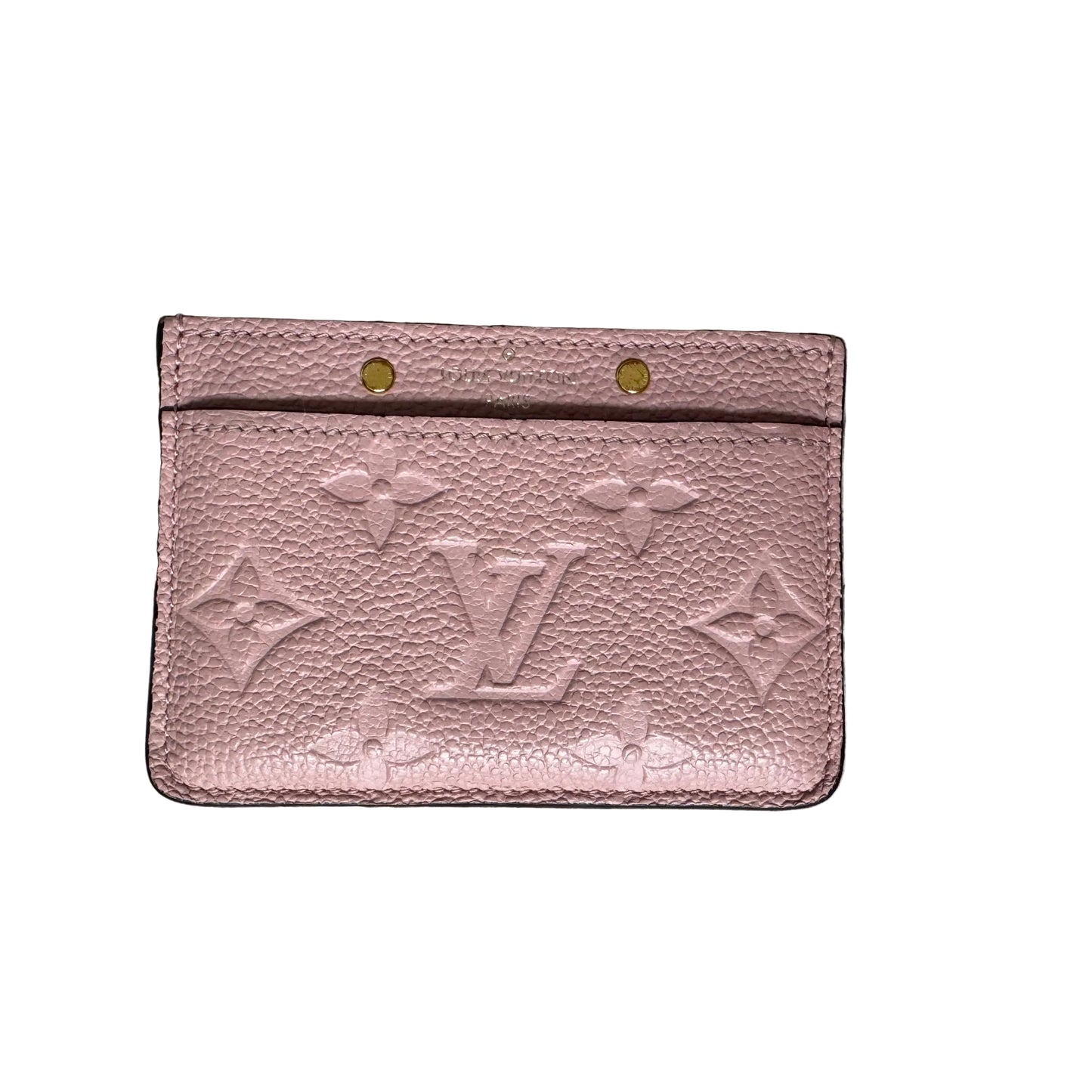 Pre-Owned Louis Vuitton Card Holder Monogram Empreinte Leather (Pink) LOU.S.1286