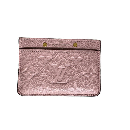 Pre-Owned Louis Vuitton Card Holder Monogram Empreinte Leather (Pink) LOU.S.1286