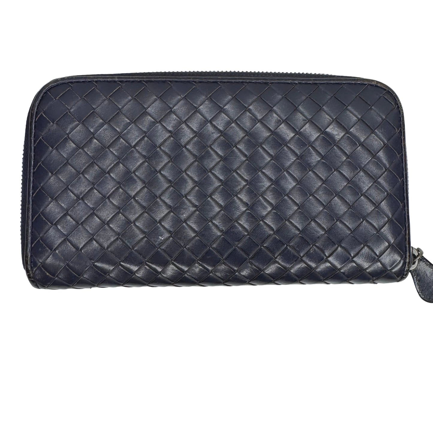 Pre-Owned Bottega Veneta Intrecciato Zippy Wallet (Navy) BOT.S.1004