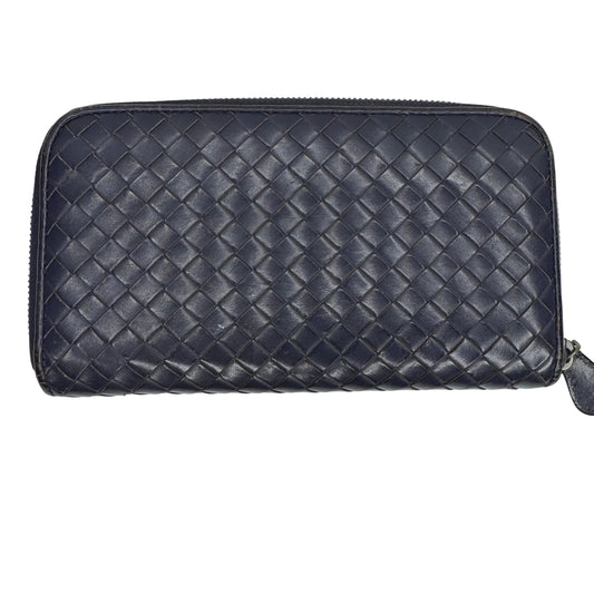 Pre-Owned Bottega Veneta Intrecciato Zippy Wallet (Navy) BOT.S.1004