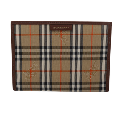 Preowned Burberry Haymark Check & Leather Agenda Cover-BUR.S.1002