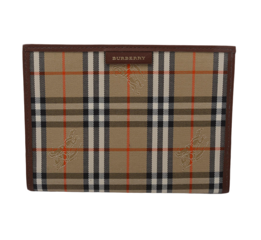 Preowned Burberry Haymark Check & Leather Agenda Cover-BUR.S.1002