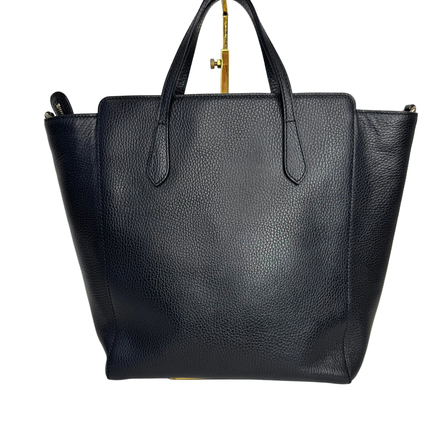 Pre-Owned Gucci Vertical Swing Leather Tote Bag with Strap (Black) GUC.B.1085