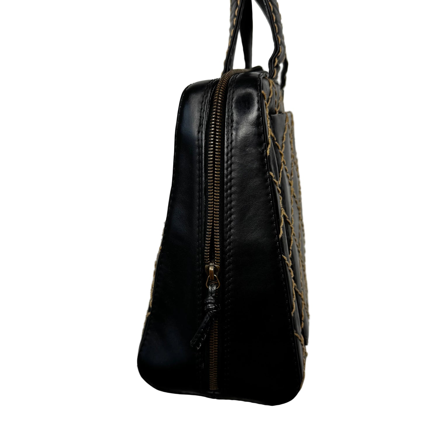 Pre-Owned Chanel Wild Stitch Lambskin Medium Tote Bag (Black) CHA.B.1026