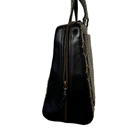 Pre-Owned Chanel Wild Stitch Lambskin Medium Tote Bag (Black) CHA.B.1026