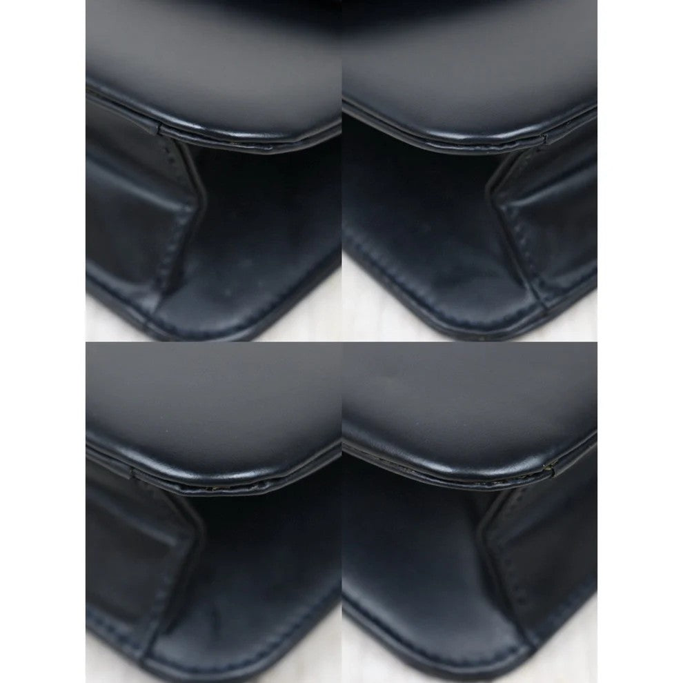 Pre-Owned Dior Vintage Box Calf Shoulder Bag (Navy)