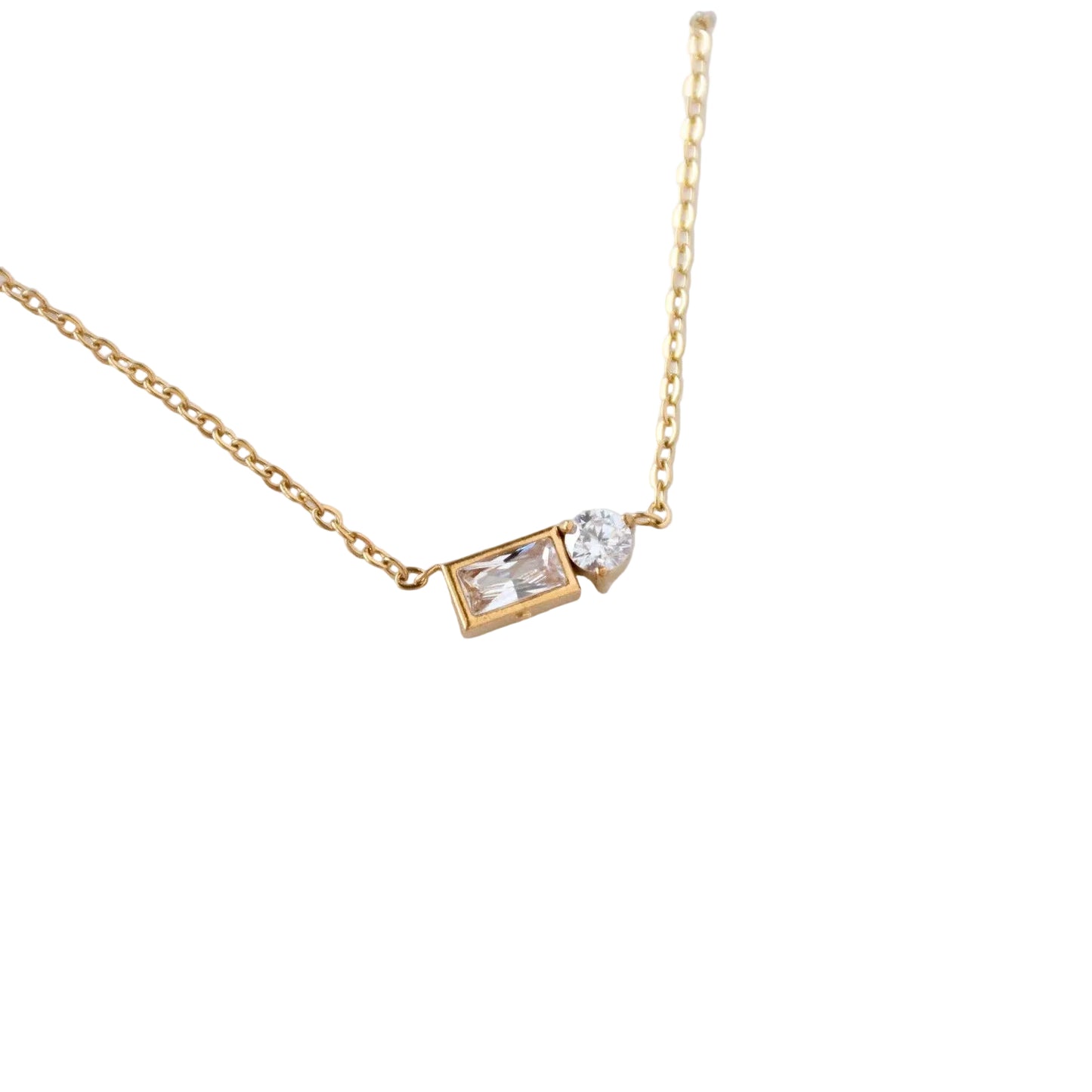 Fashion Zircon Geometric Waterproof Gold Necklace