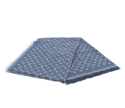 Pre-Owned Louis Vuitton Monogram Denim Shawl (Blue) LOU.A.1047