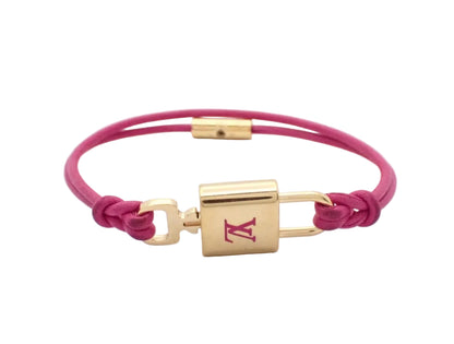 Pre-Owned Louis Vuitton LV Padlock Bracelet (Pink) LOU.J.1006