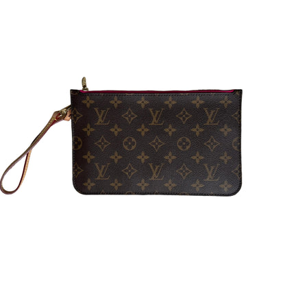 Pre-Owned Louis Vuitton Neverfull GM Monogram w/ Fuchsia Pink Interior Clutch LOU.B.1180