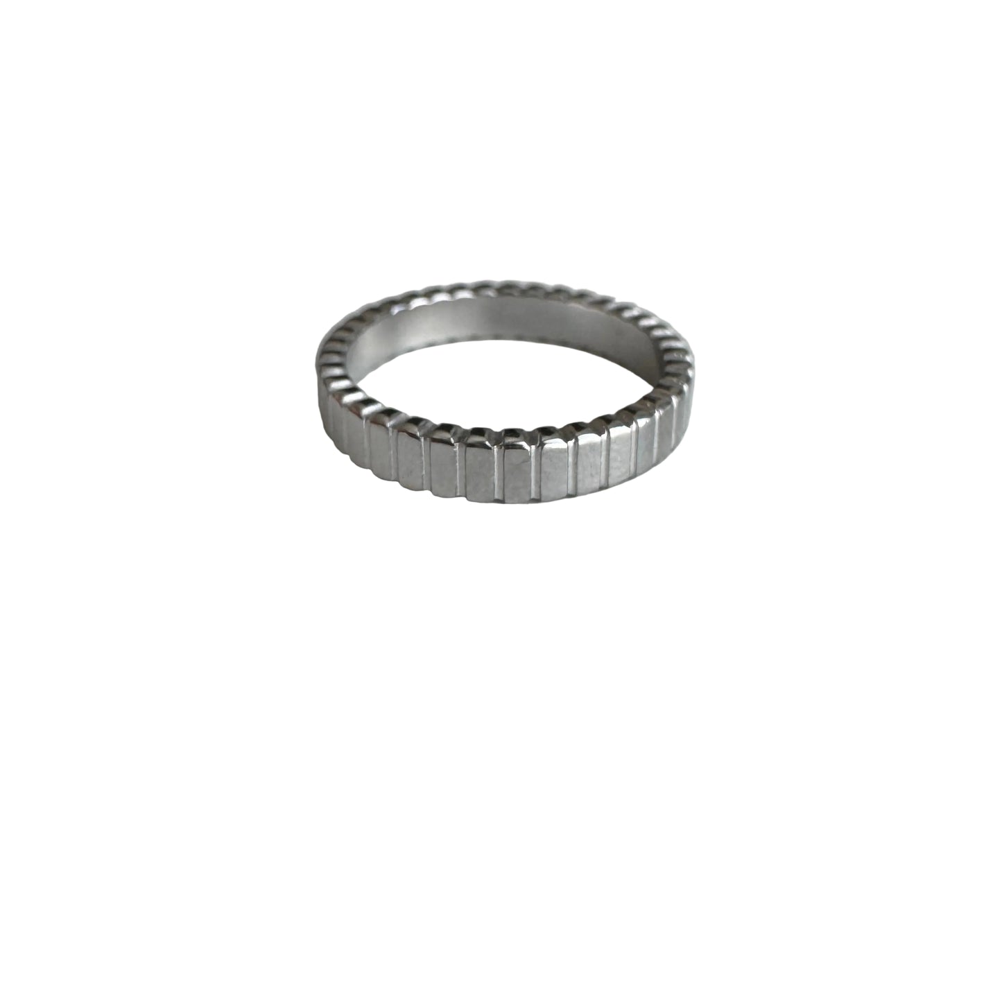 Fashion Fluted Band 18k Gold Plated Stainless Stacking Ring