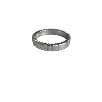 Fashion Fluted Band 18k Gold Plated Stainless Stacking Ring