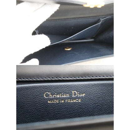 Pre-Owned Dior Vintage Box Calf Shoulder Bag (Navy)