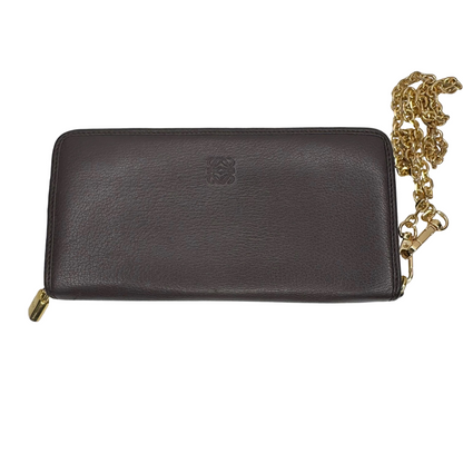 Pre-owned Loewe Long Leather Zippy Wallet (Brown) LOE.S.1003