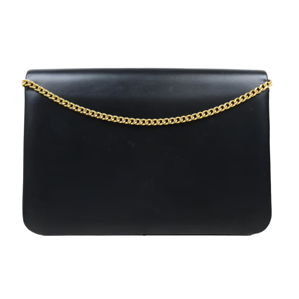Pre-Owned Dior Vintage Box Calf Shoulder Bag (Navy)