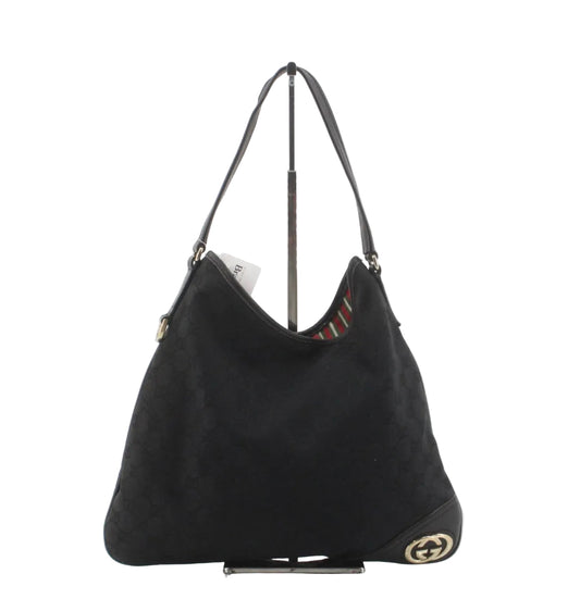 Pre-Owned Gucci Brit GG Canvas & Leather Shoulder Bag GUC.B.1070