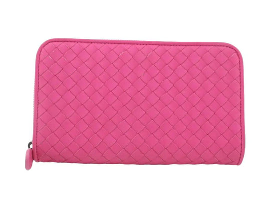 Pre-Owned Bottega Veneta Intrecciato Zippy Wallet (Pink) BOT.S.1006