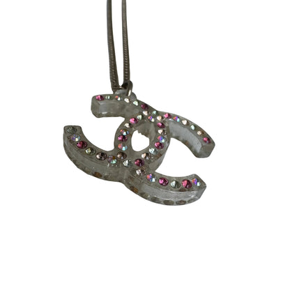 Pre-Owned Chanel Acrylic Coco Mark Colored Stone 04' Necklace CHA.J.1132