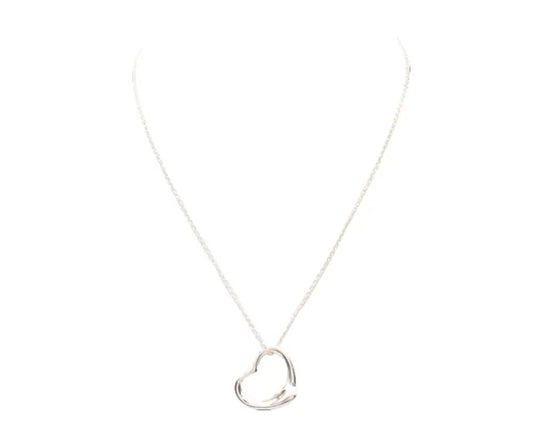 Pre-Owned Tiffany & Co Stainless Steel Elsa Peretti Open Heart TIF.A.1006 (Medium 22mm Heart)