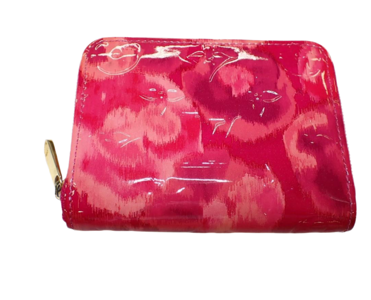 Preowned Louis Vuitton Zippy Coin Purse Ikat Flower Vernis Leather Wallet (pink)