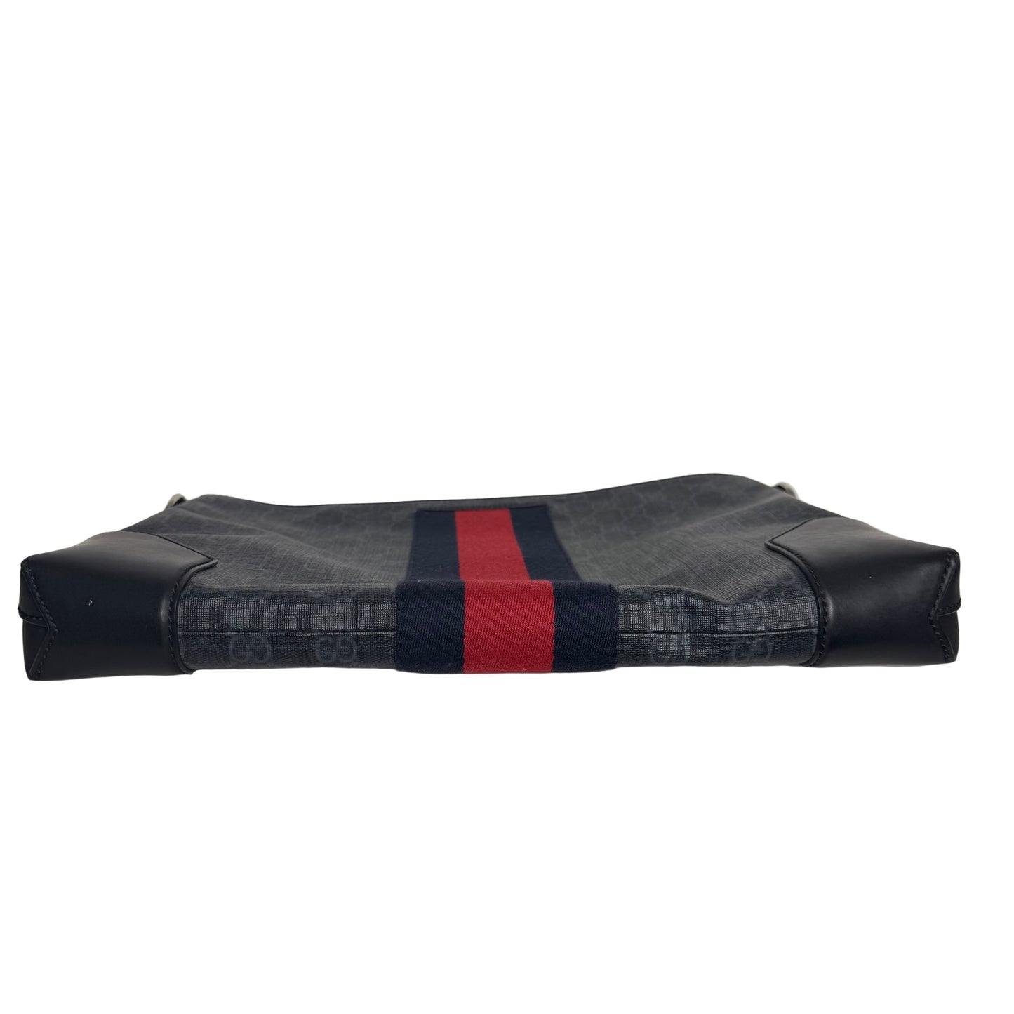 Pre-Owned Gucci Web Medium GG Supreme Coated Crossbody (Black) GUC.B.1047