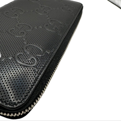 Pre-Owned Gucci Jumb GG Zip Around Large Wallet (Black) GUC.S.1010