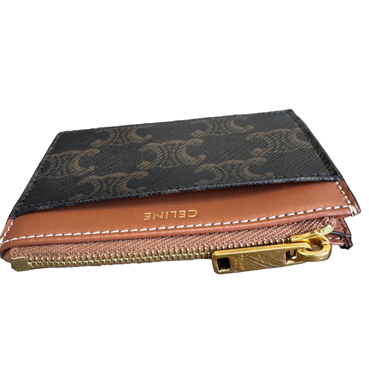 Pre-Owned Celine Triomphe Compact Wallet with Coin Triomphe Canvas CEL.S.1003