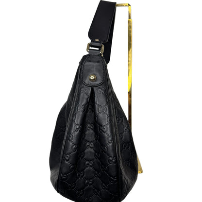 Pre-Owned Gucci Sukey Leather Guccissima Hobo(Black) GUC.B.1084