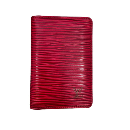 Pre-Owned Louis Vuitton Pocket Organizer Epi Leather Card Holder (Red) LOU.S.1246